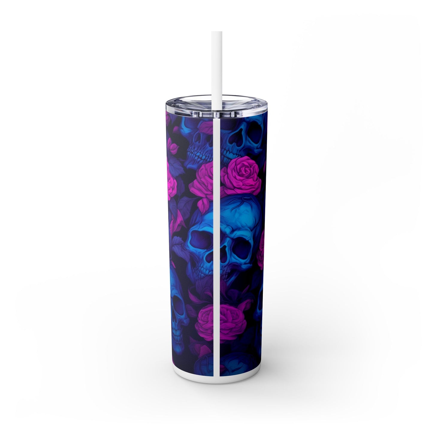 Skull's and Roses Tumbler with Straw, 20oz