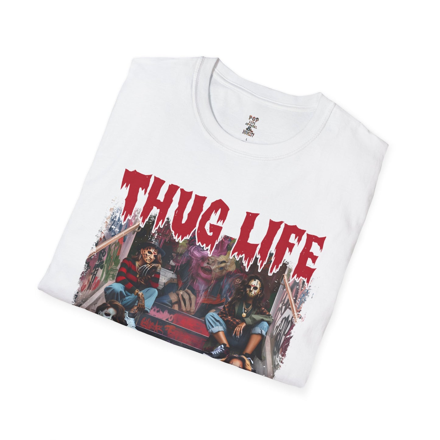 Thug Life Horror Female Stairs Pose Unisex Softstyle T-Shirt
