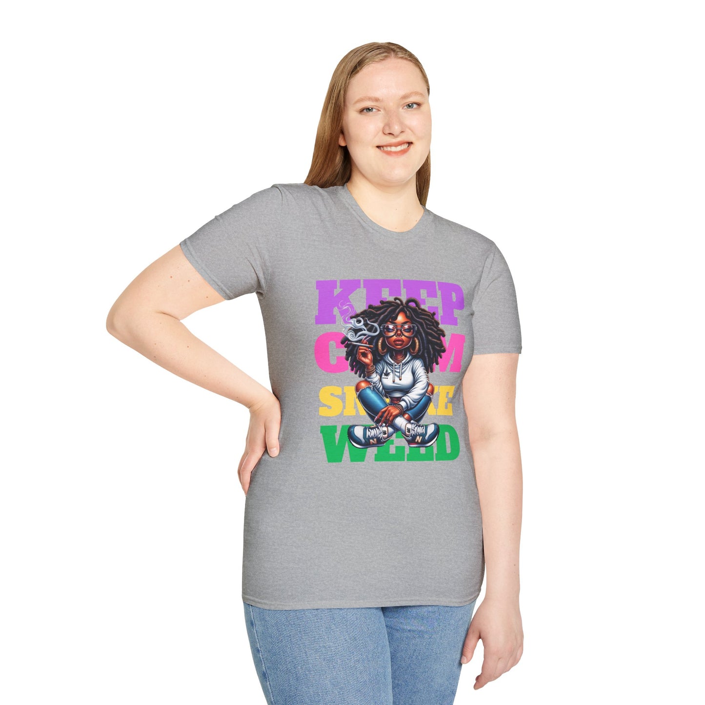 Keep Clam Smoke Weed Softstyle T-Shirt