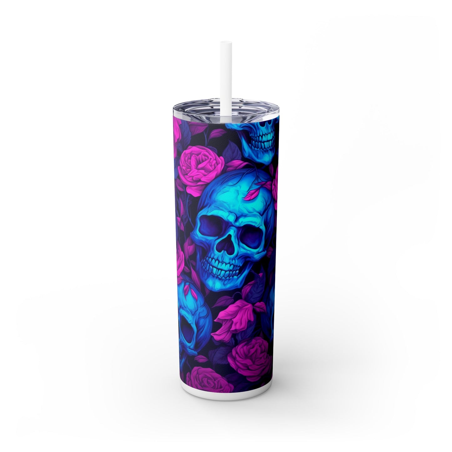 Skull's and Roses Tumbler with Straw, 20oz