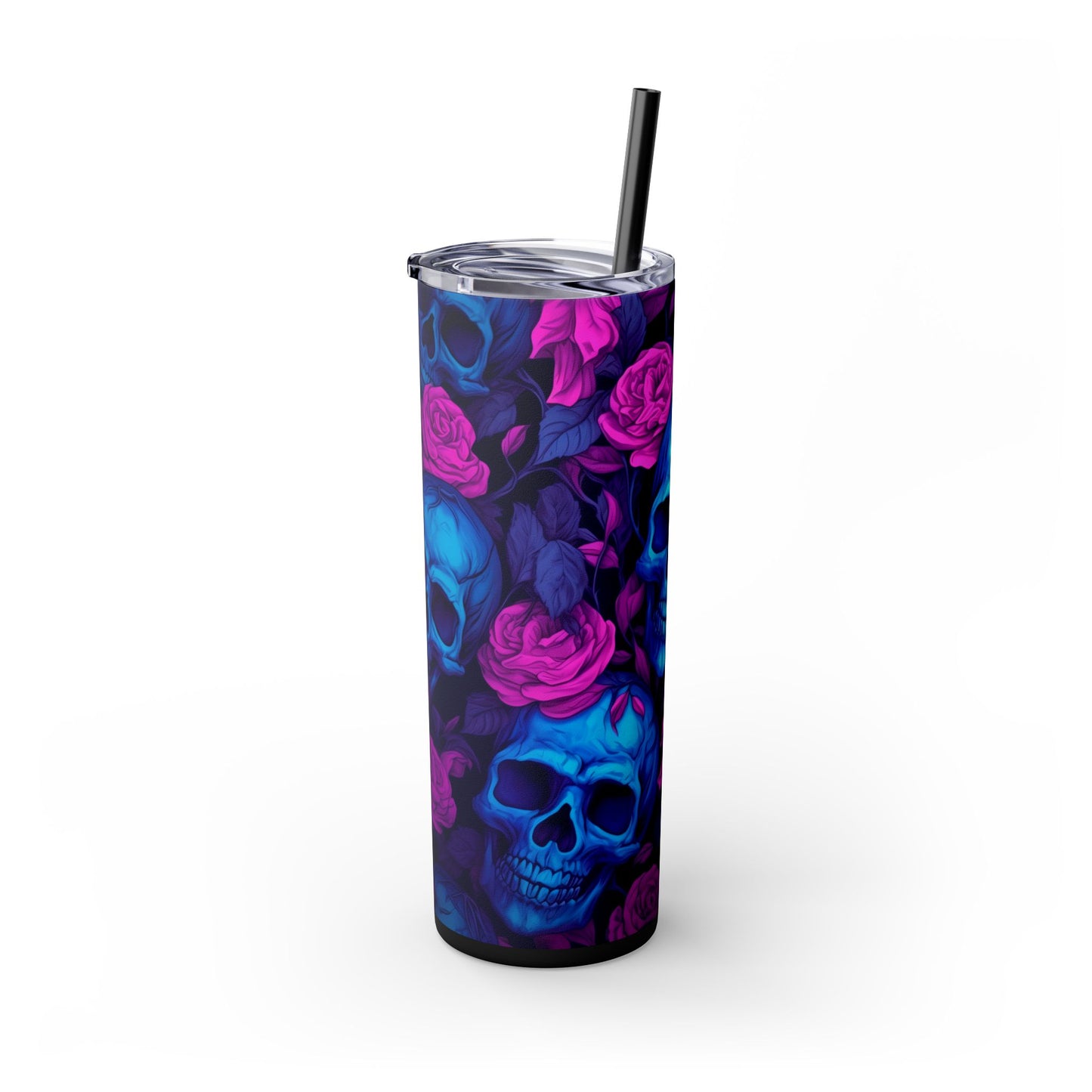 Skull's and Roses Tumbler with Straw, 20oz