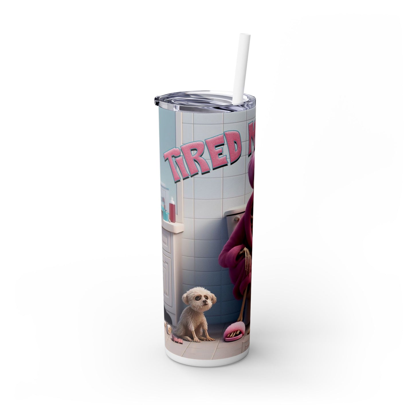 Tired Mom Ish' Tumbler with Straw, 20oz