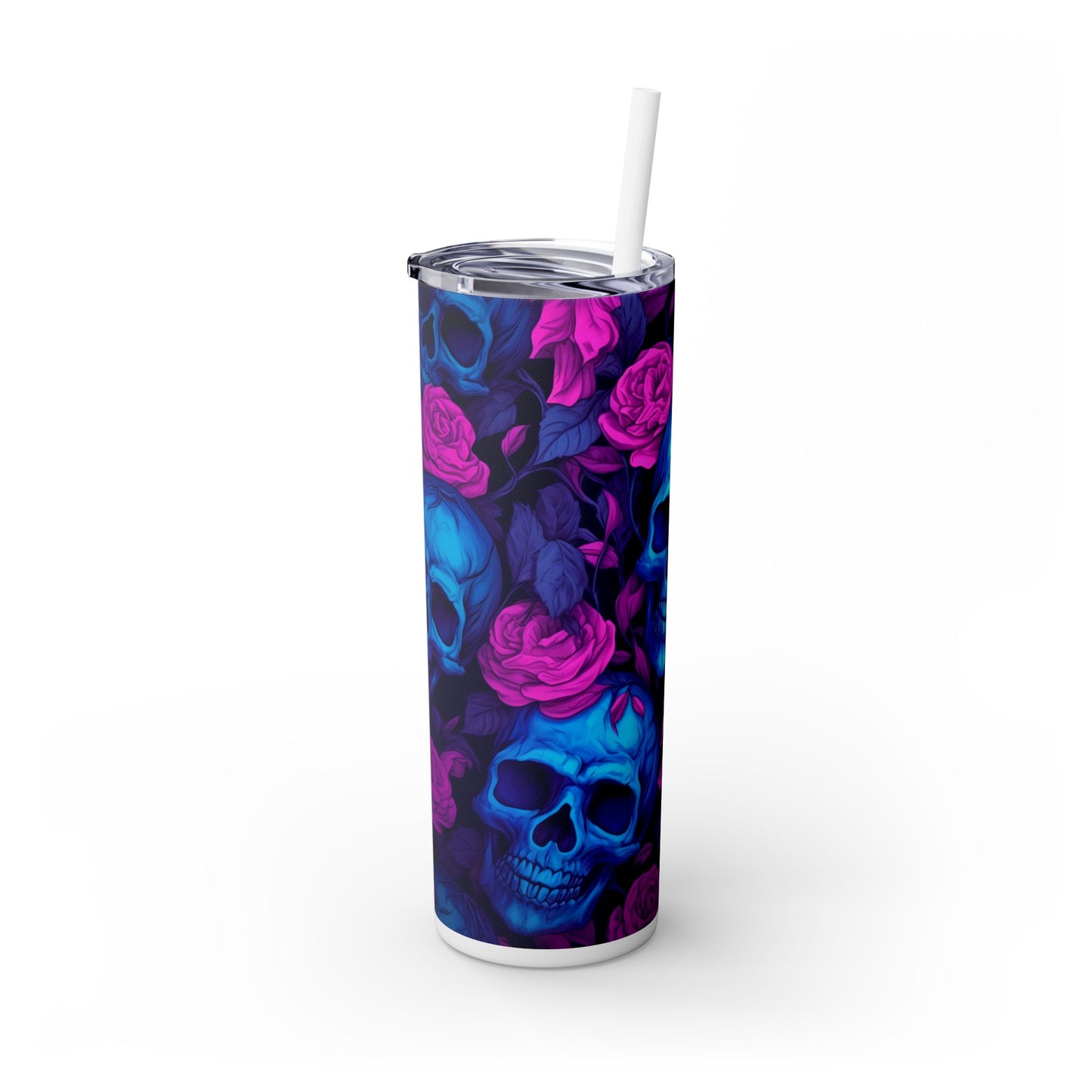 Skull's and Roses Tumbler with Straw, 20oz
