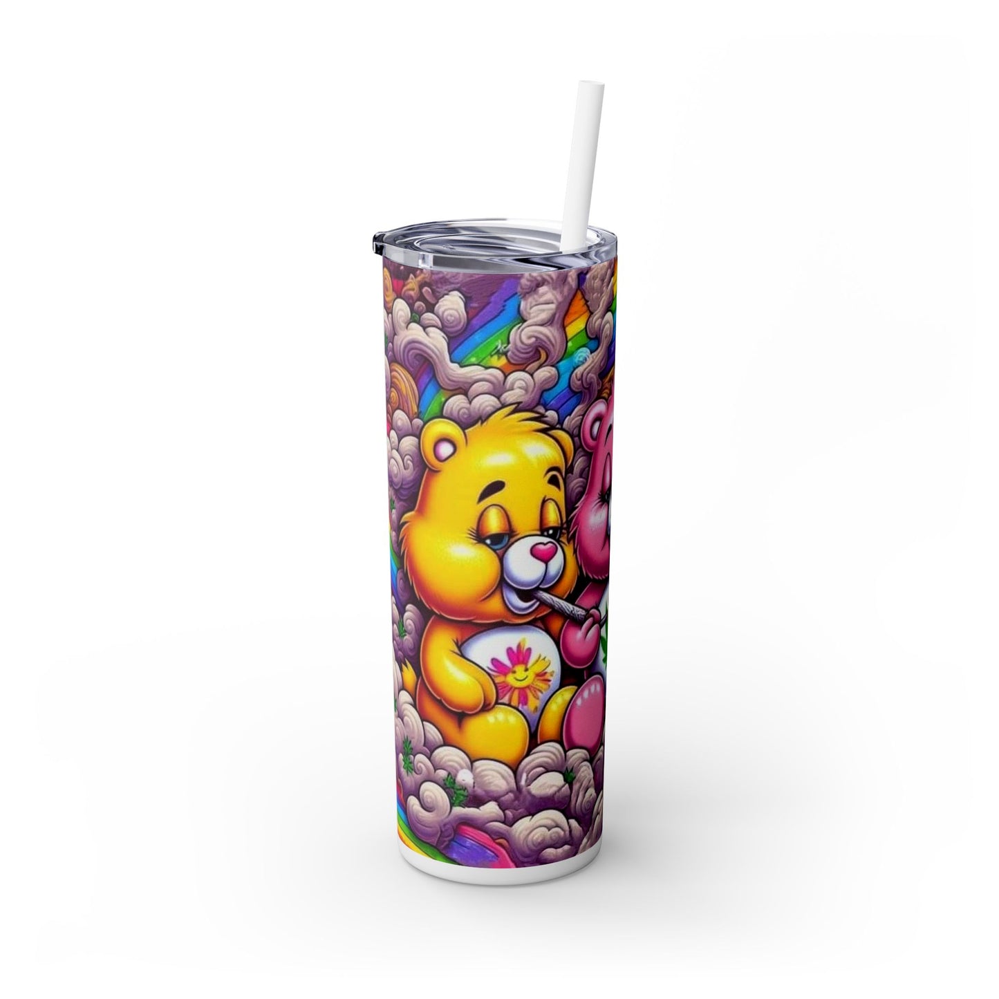 Caring Clouds Skinny Tumbler with Straw, 20oz