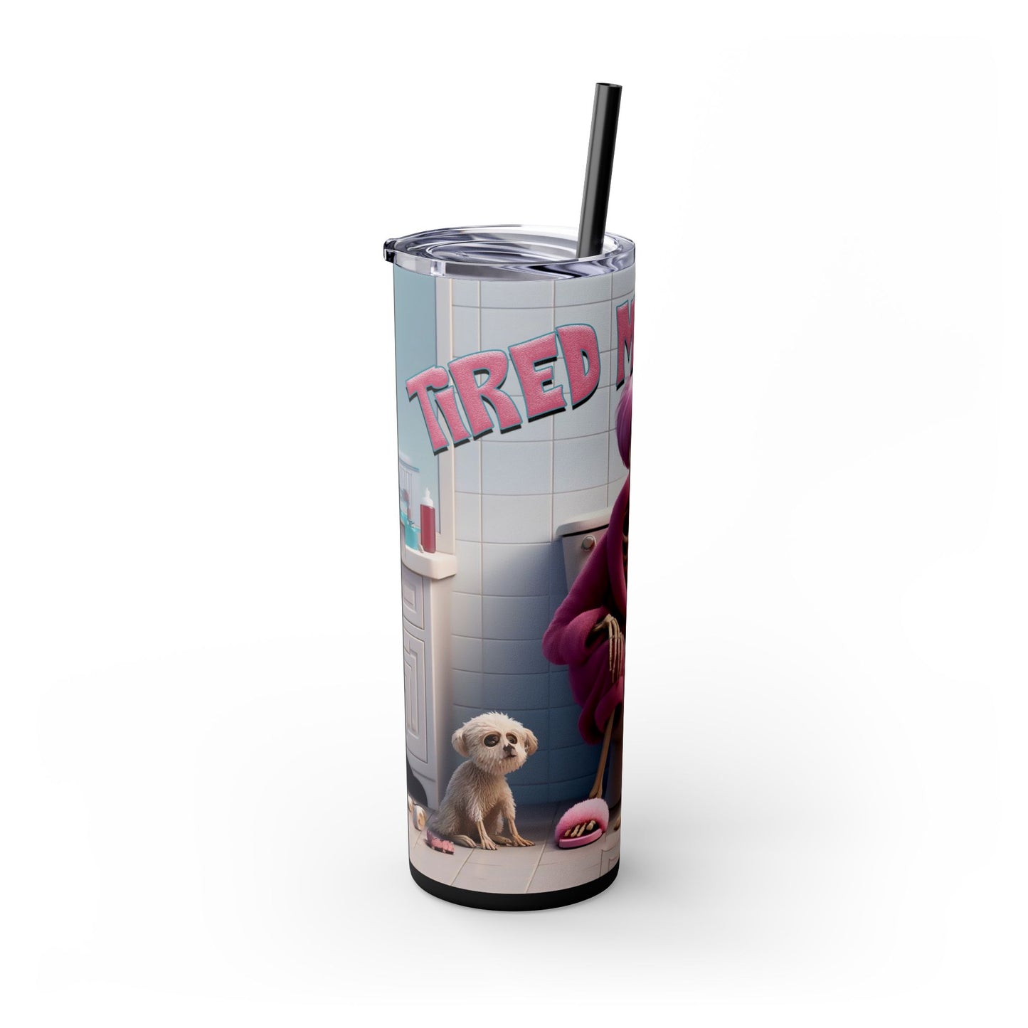 Tired Mom Ish' Tumbler with Straw, 20oz
