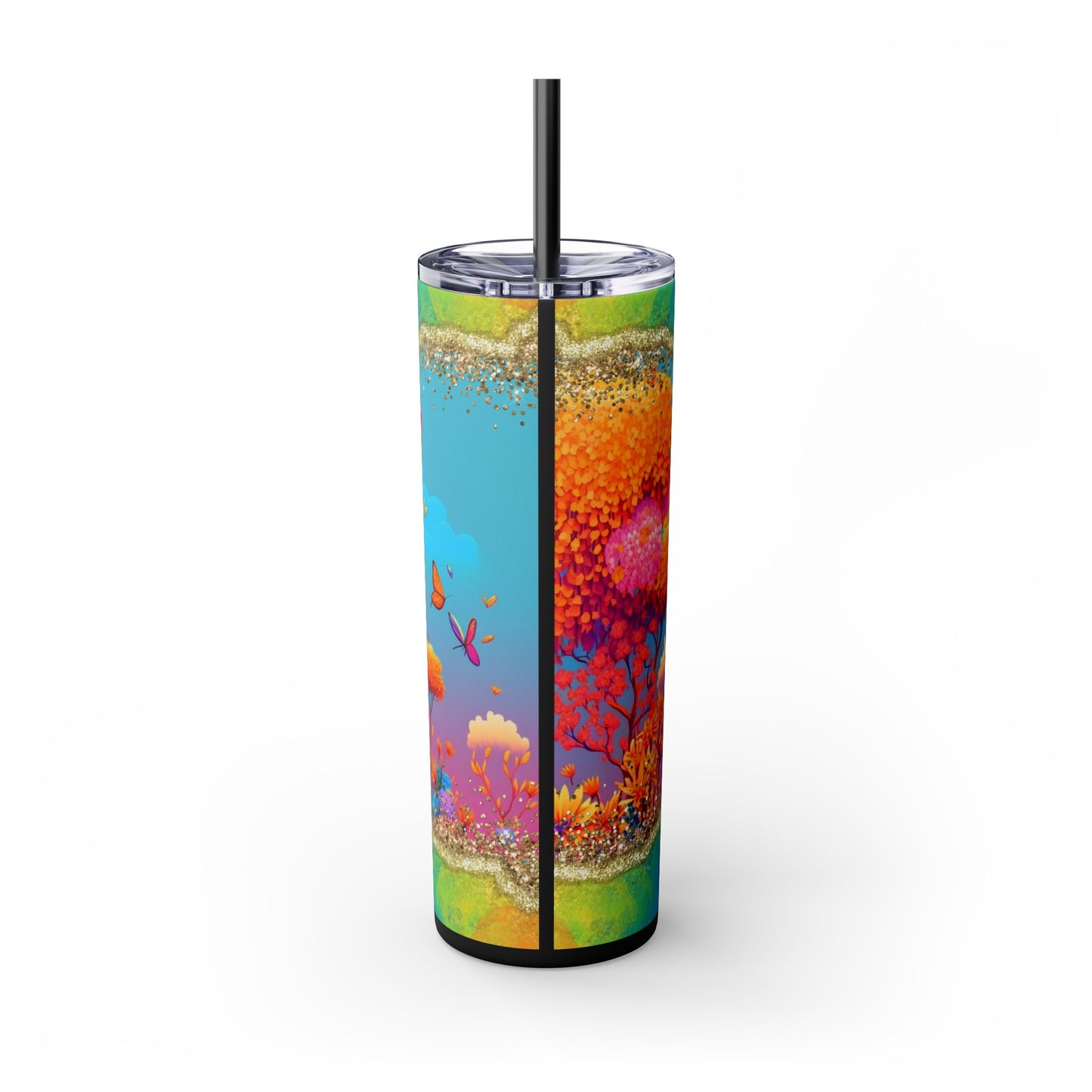 Rainbow Giraffe Tumbler with Straw, 20oz