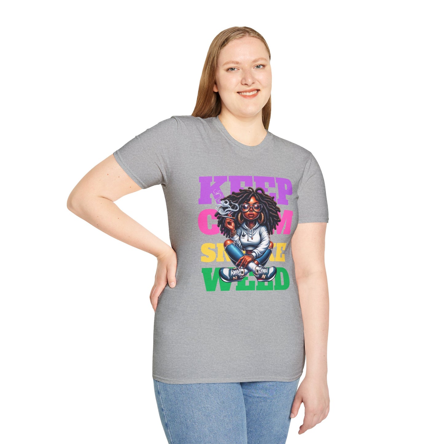 Keep Clam Smoke Weed Softstyle T-Shirt