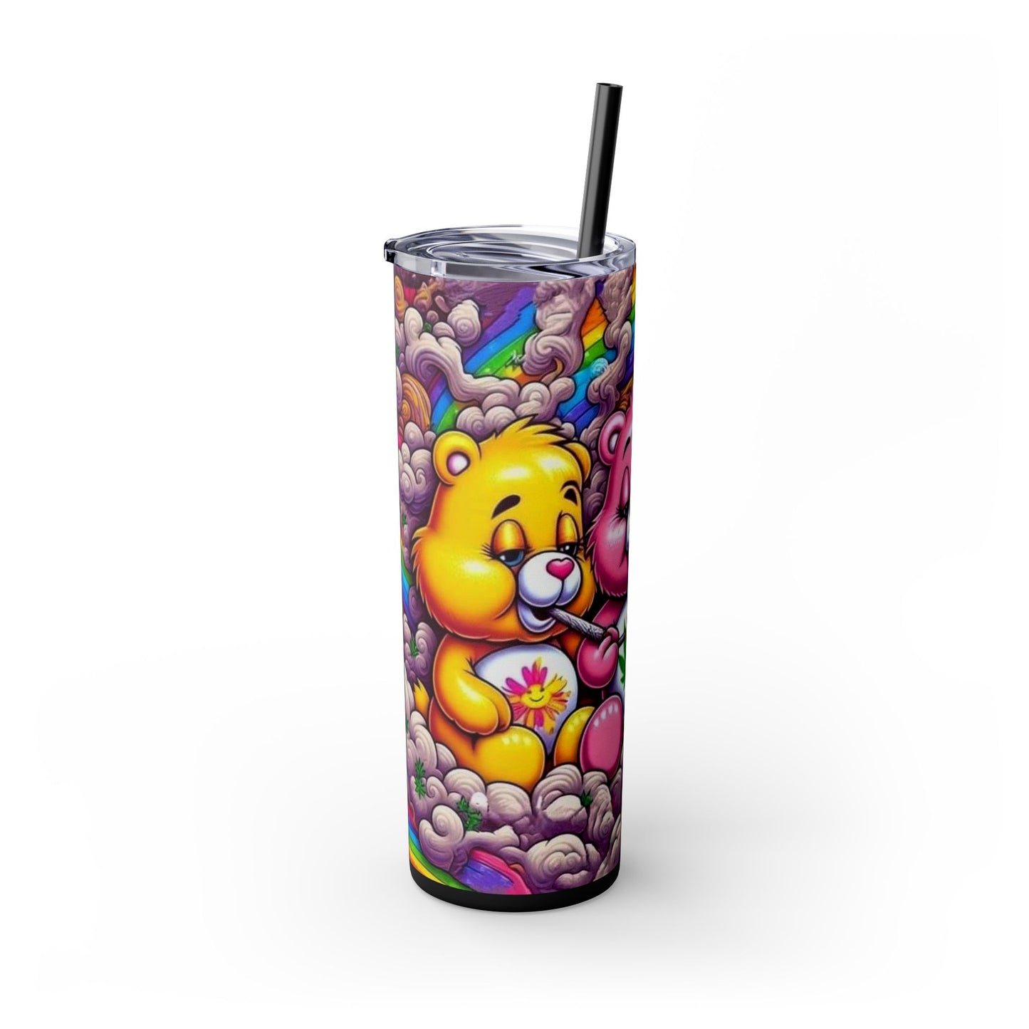 Caring Clouds Skinny Tumbler with Straw, 20oz