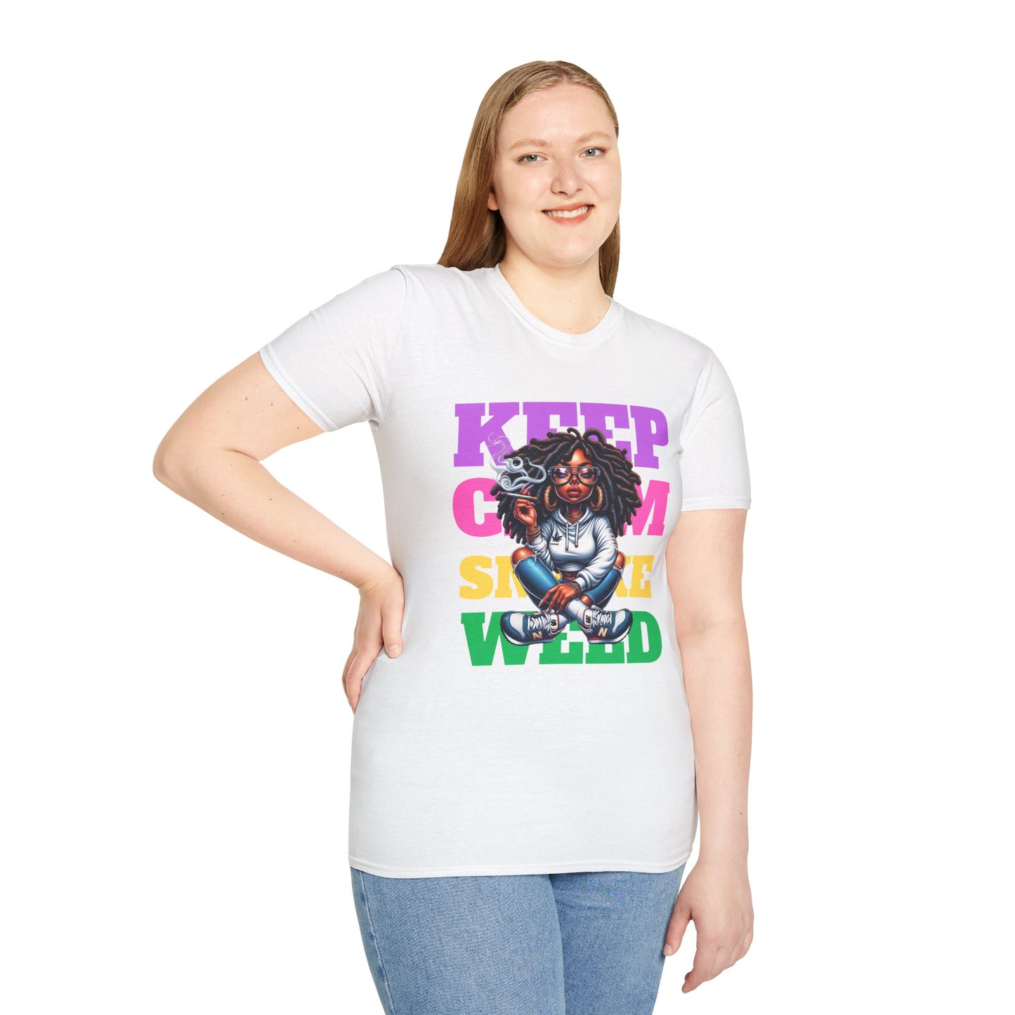 Keep Clam Smoke Weed Softstyle T-Shirt