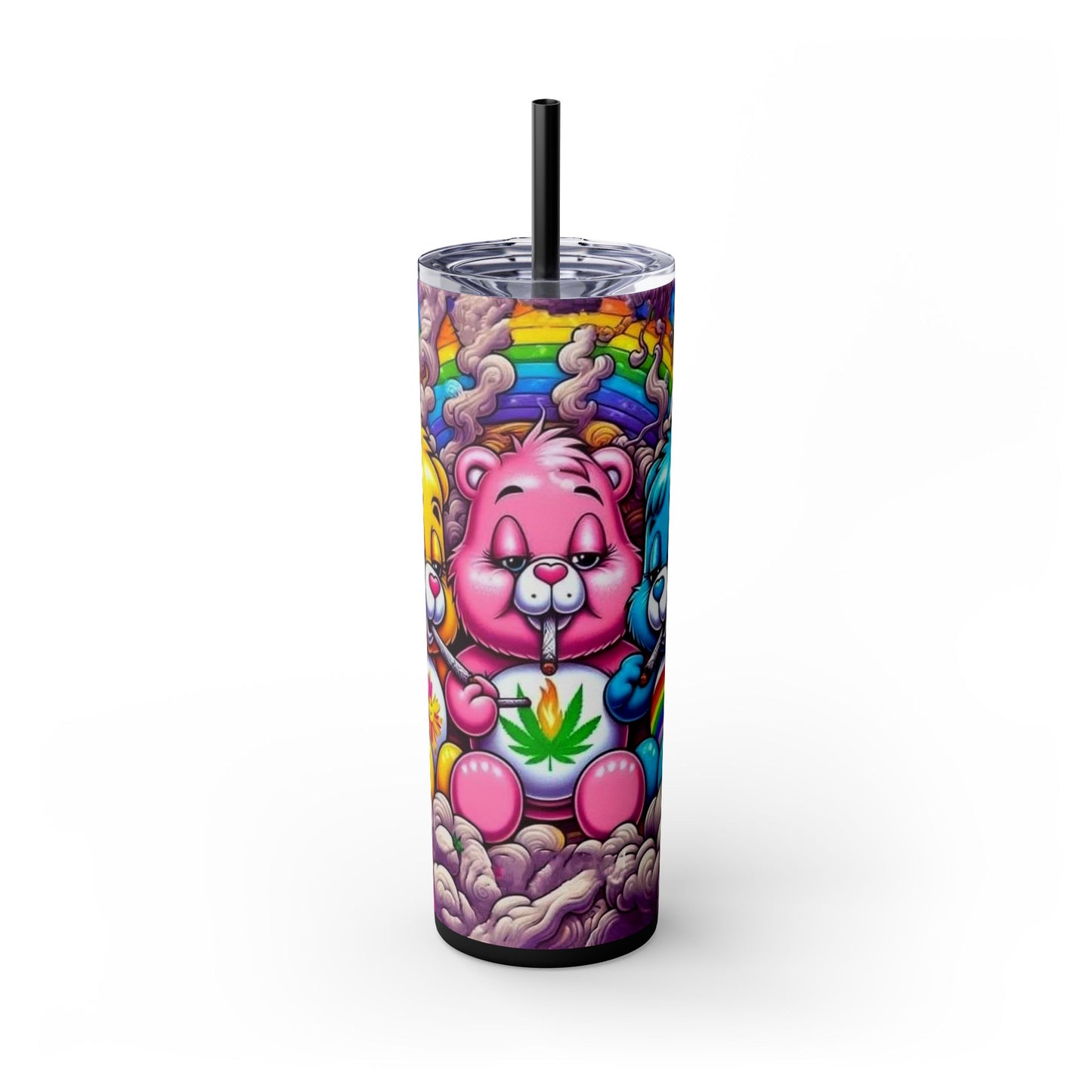 Caring Clouds Skinny Tumbler with Straw, 20oz