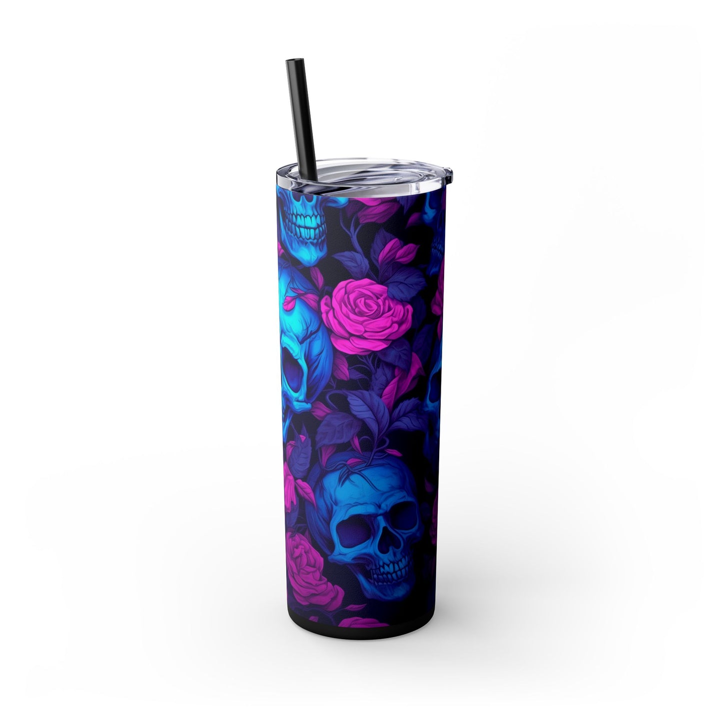 Skull's and Roses Tumbler with Straw, 20oz