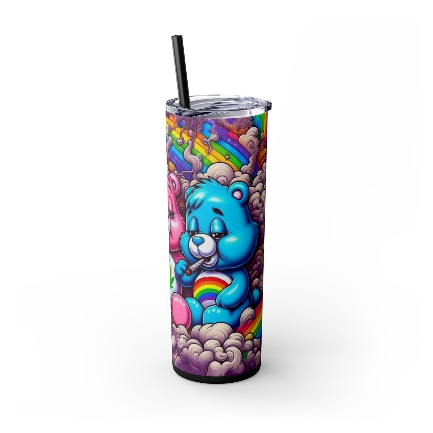 Caring Clouds Skinny Tumbler with Straw, 20oz