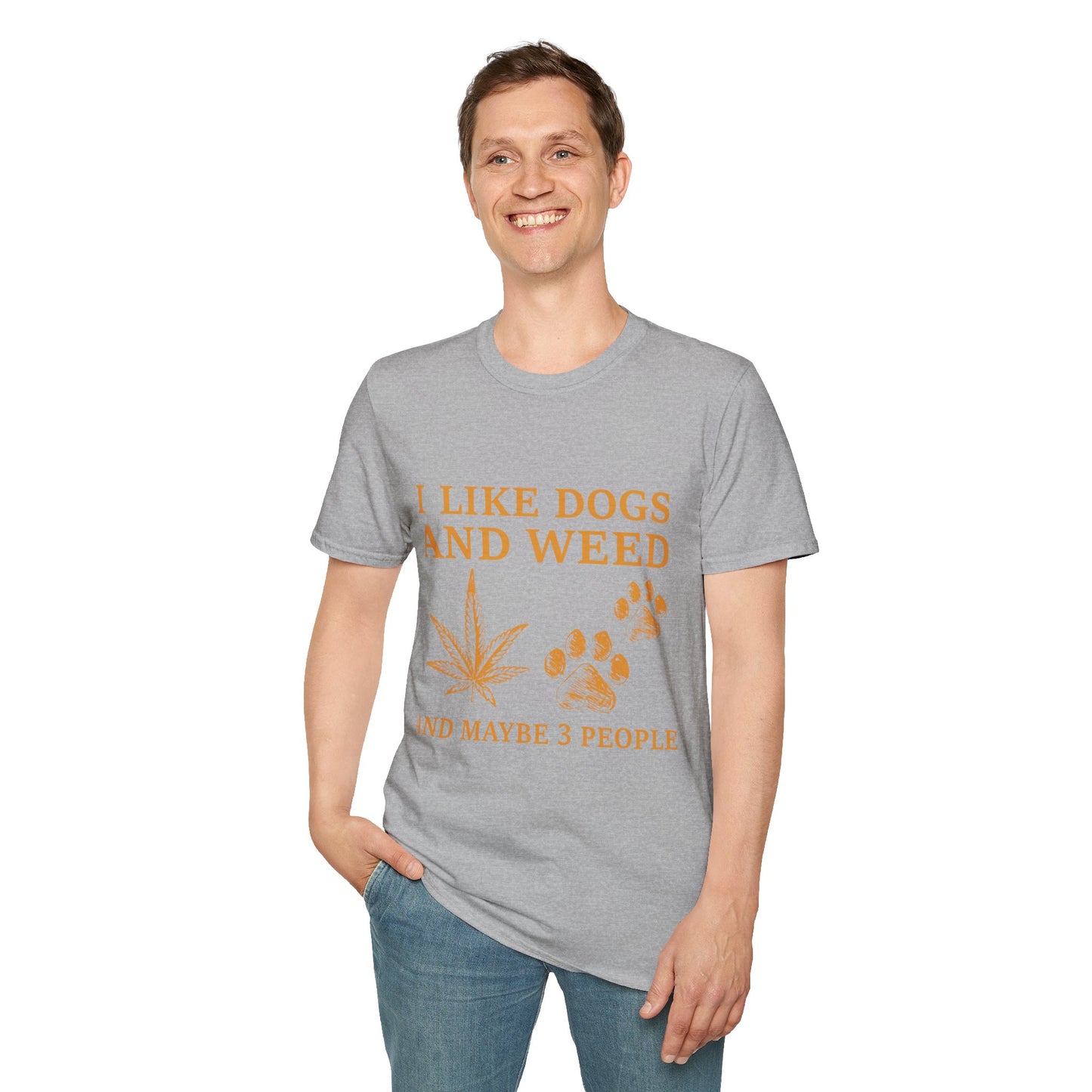 I Like Dogs and Weed Unisex Softstyle T-Shirt