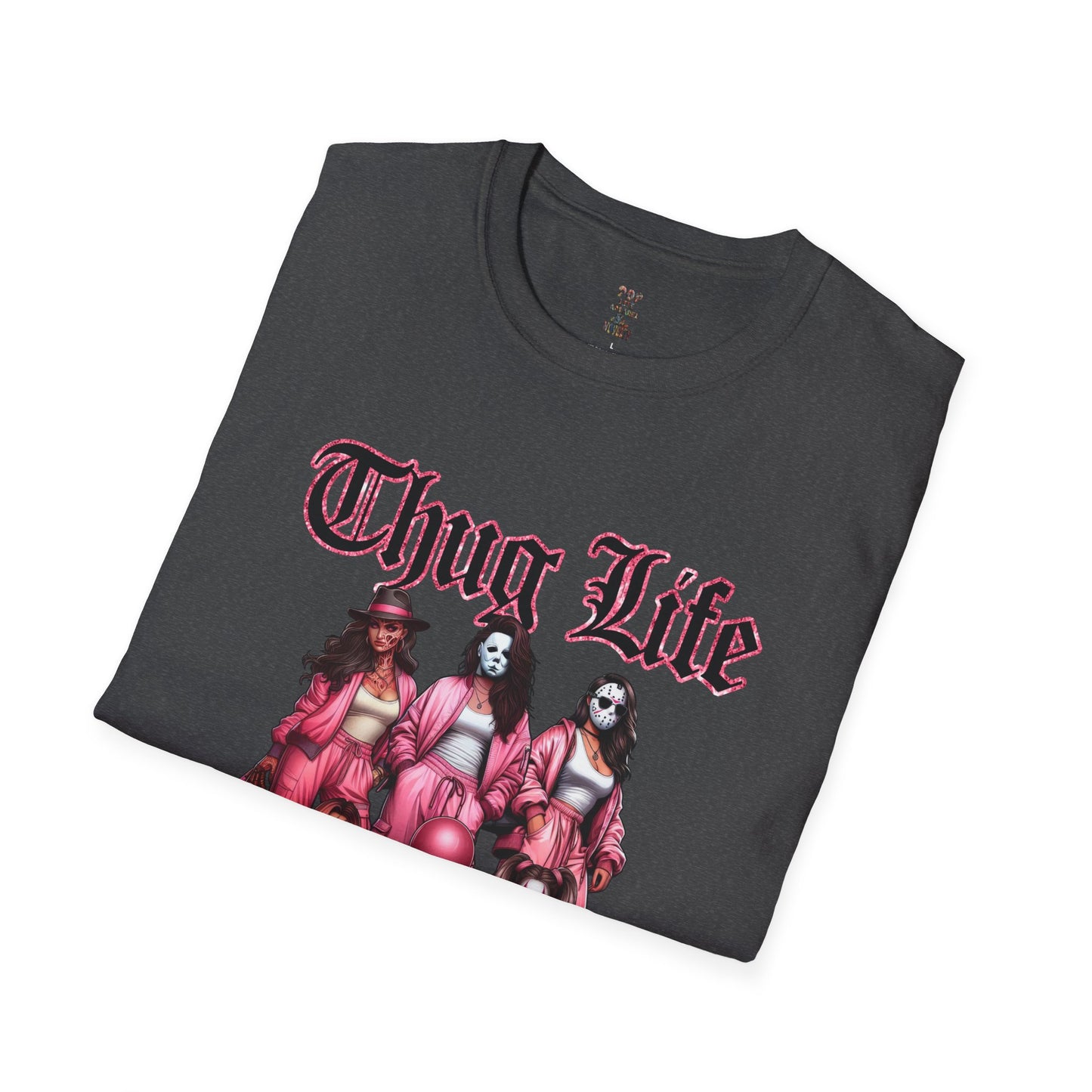 Pink Thug Life Horror Unisex Softstyle T-Shirt