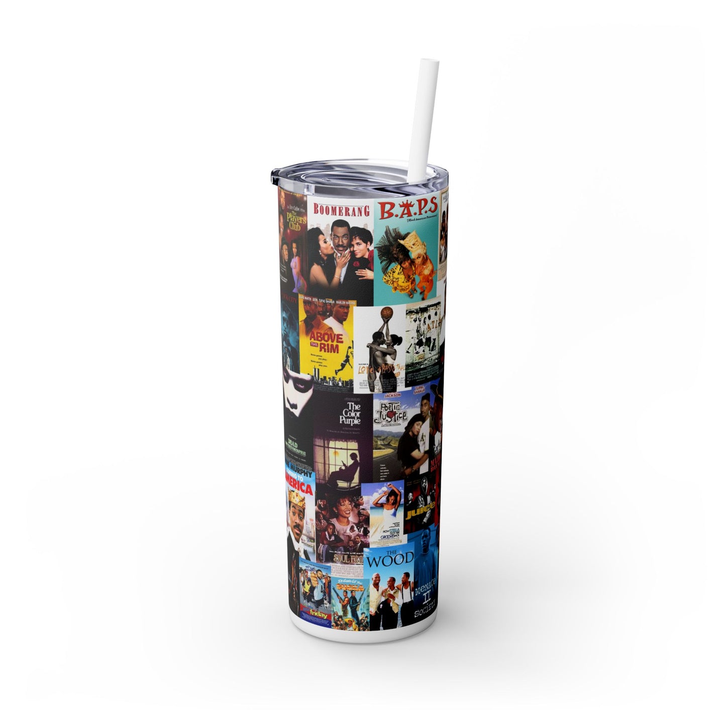 Classic Black Movies Tumbler with Straw, 20oz