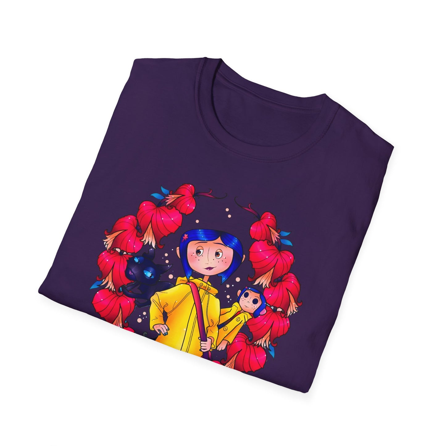 Coraline Yellow Rain Coat Unisex Softstyle T-Shirt