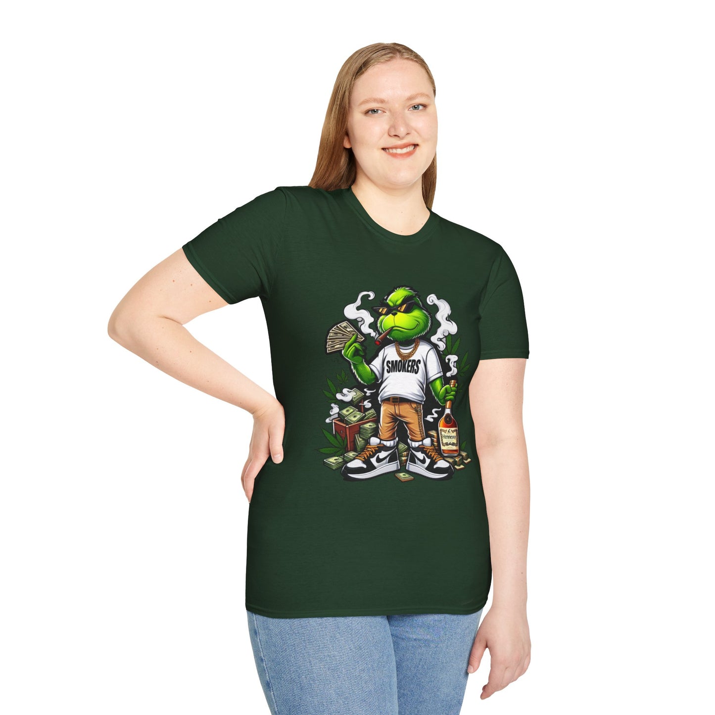 Smokers Grinch Softstyle T-Shirt