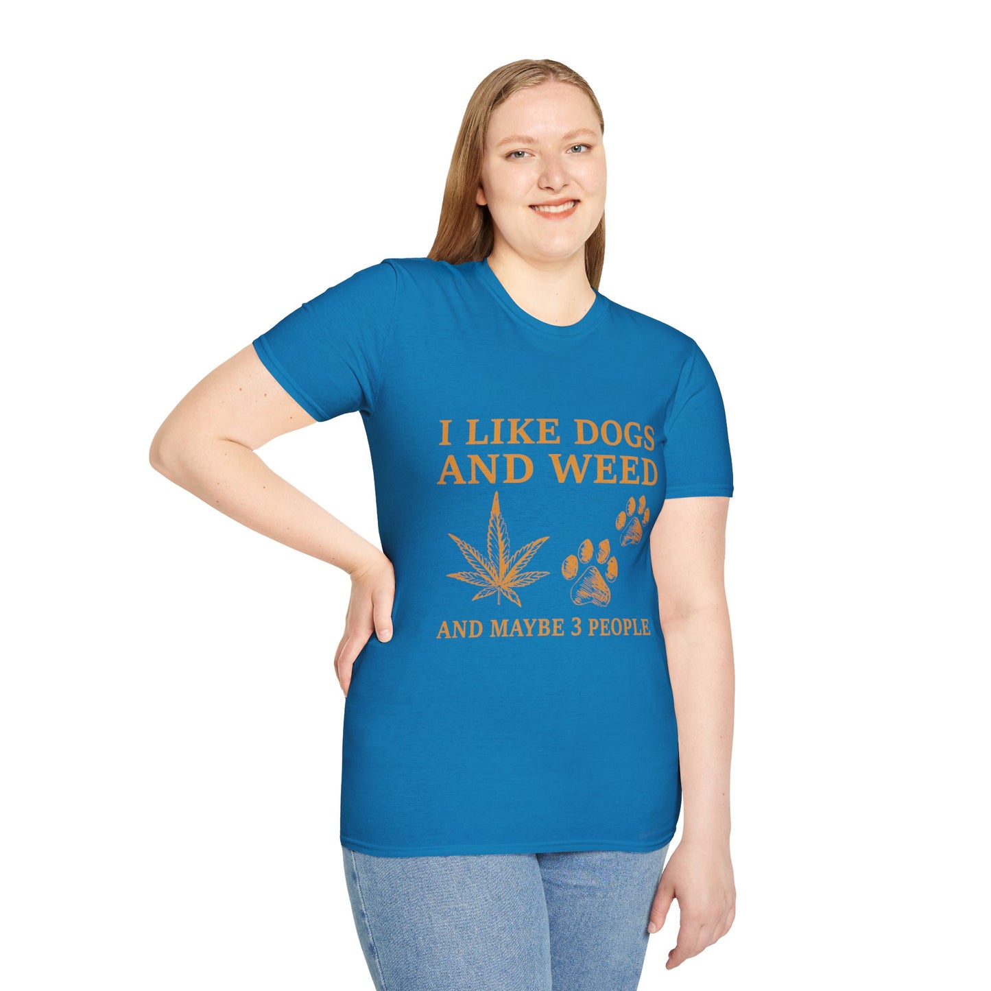 I Like Dogs and Weed Unisex Softstyle T-Shirt