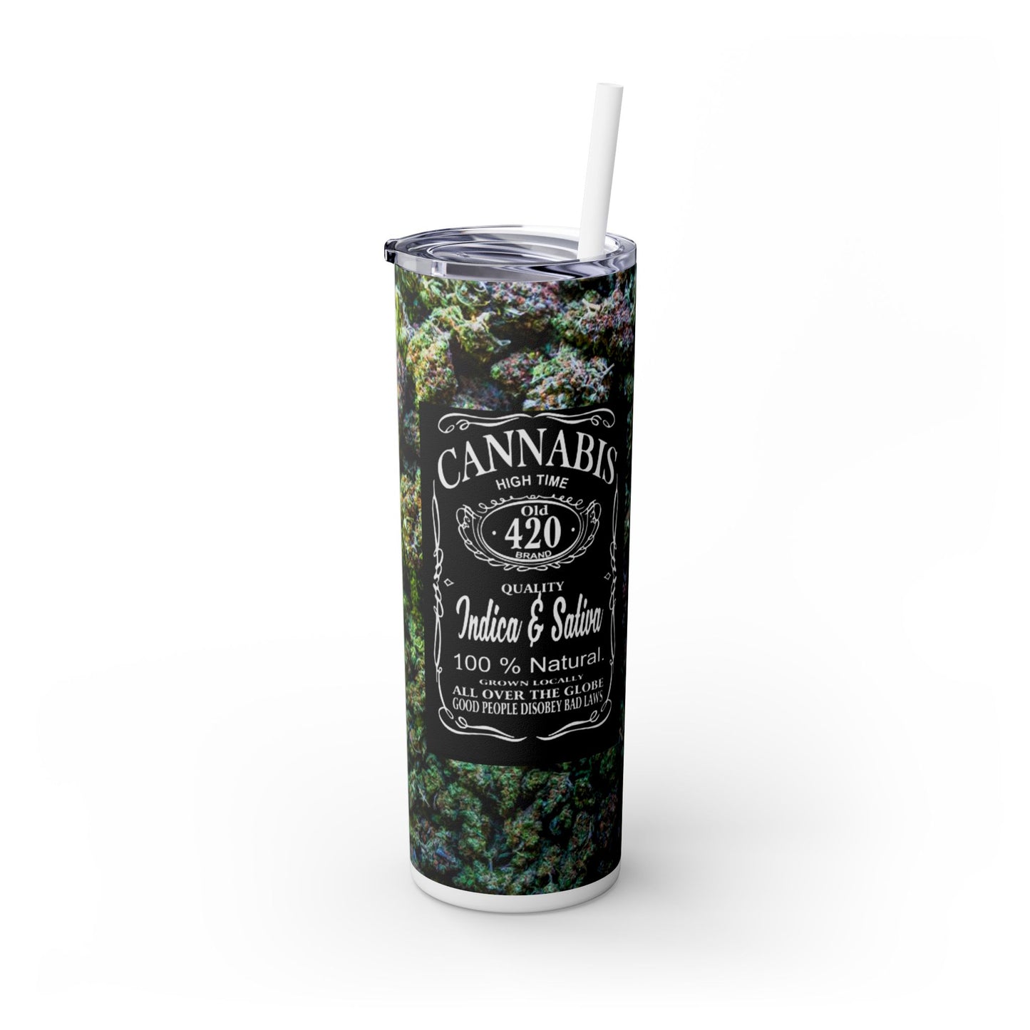 Cannabis High Time Tumbler with Straw, 20oz