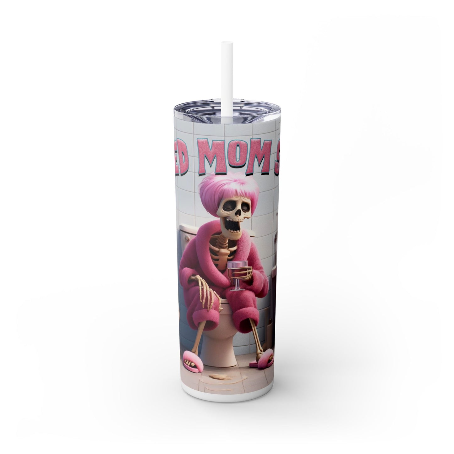 Tired Mom Ish' Tumbler with Straw, 20oz