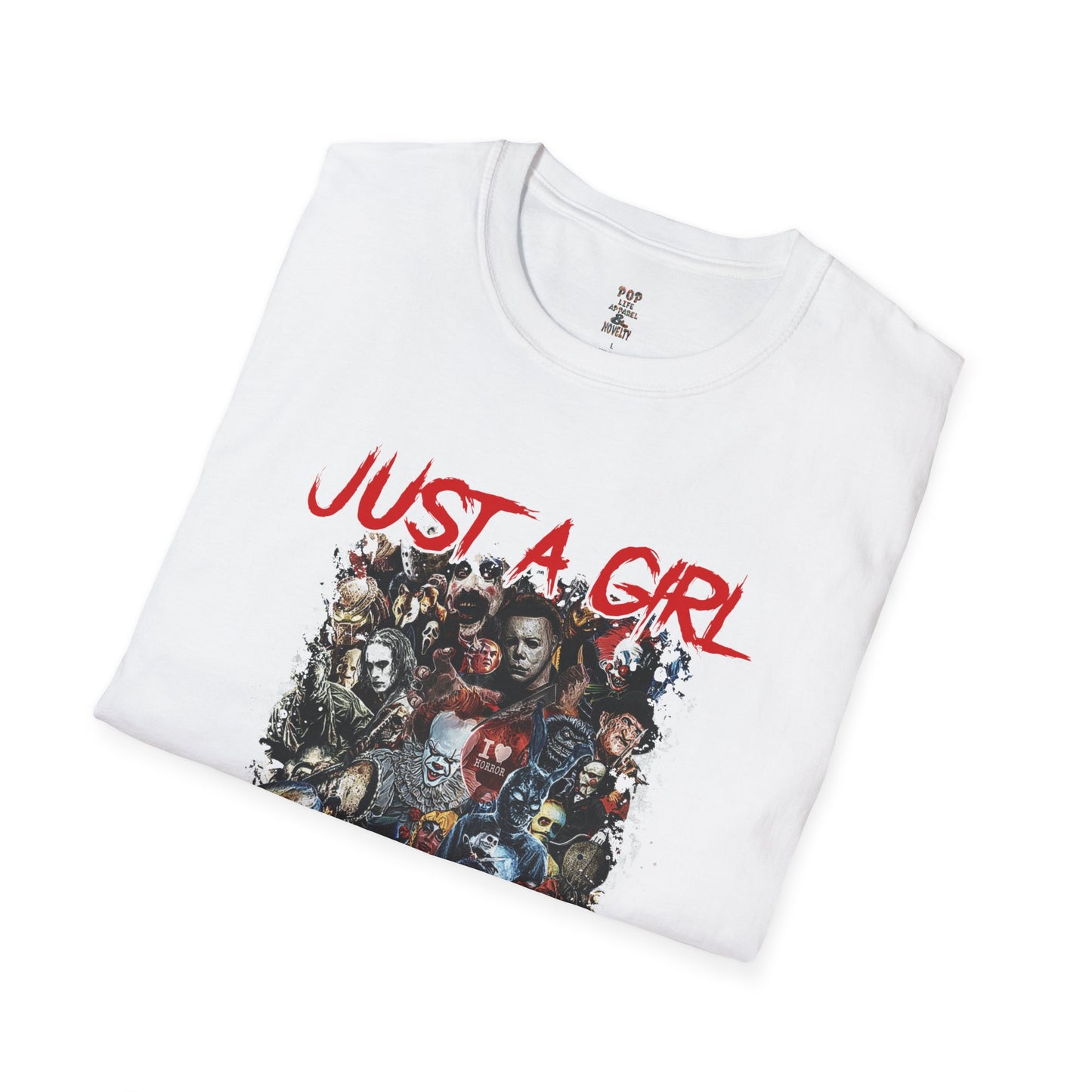 Just a Girl who likes Horror Movies Unisex Softstyle T-Shirt