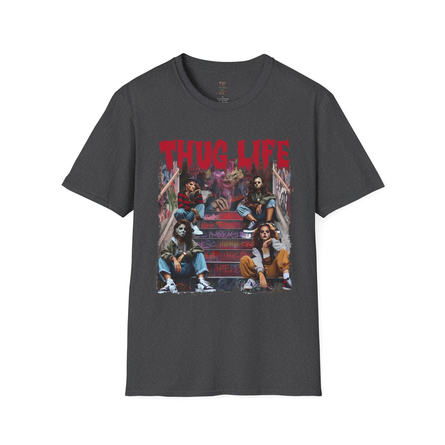 Thug Life Horror Female Stairs Pose Unisex Softstyle T-Shirt