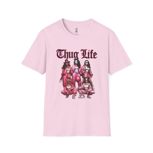 Pink Thug Life Horror Unisex Softstyle T-Shirt