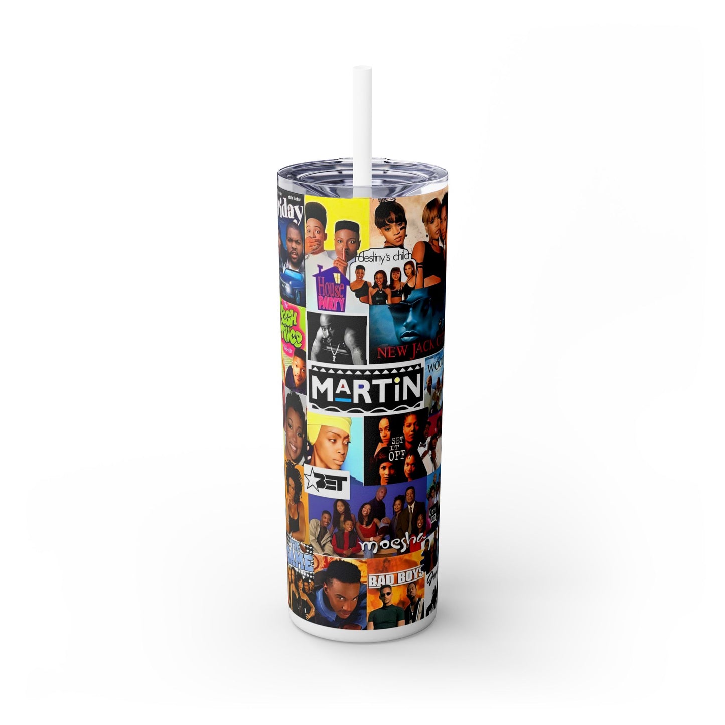 I Love the 90's Black Culture Tumbler with Straw, 20oz