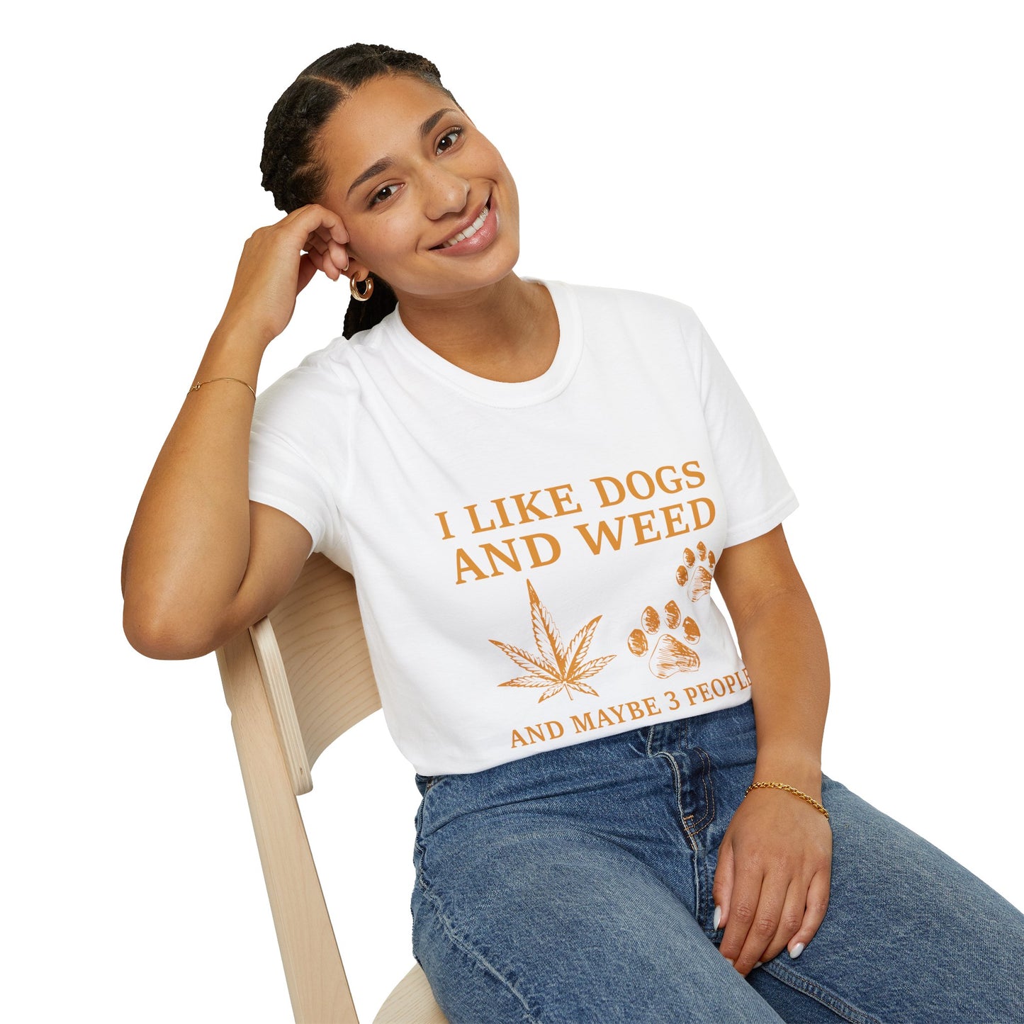 I Like Dogs and Weed Unisex Softstyle T-Shirt