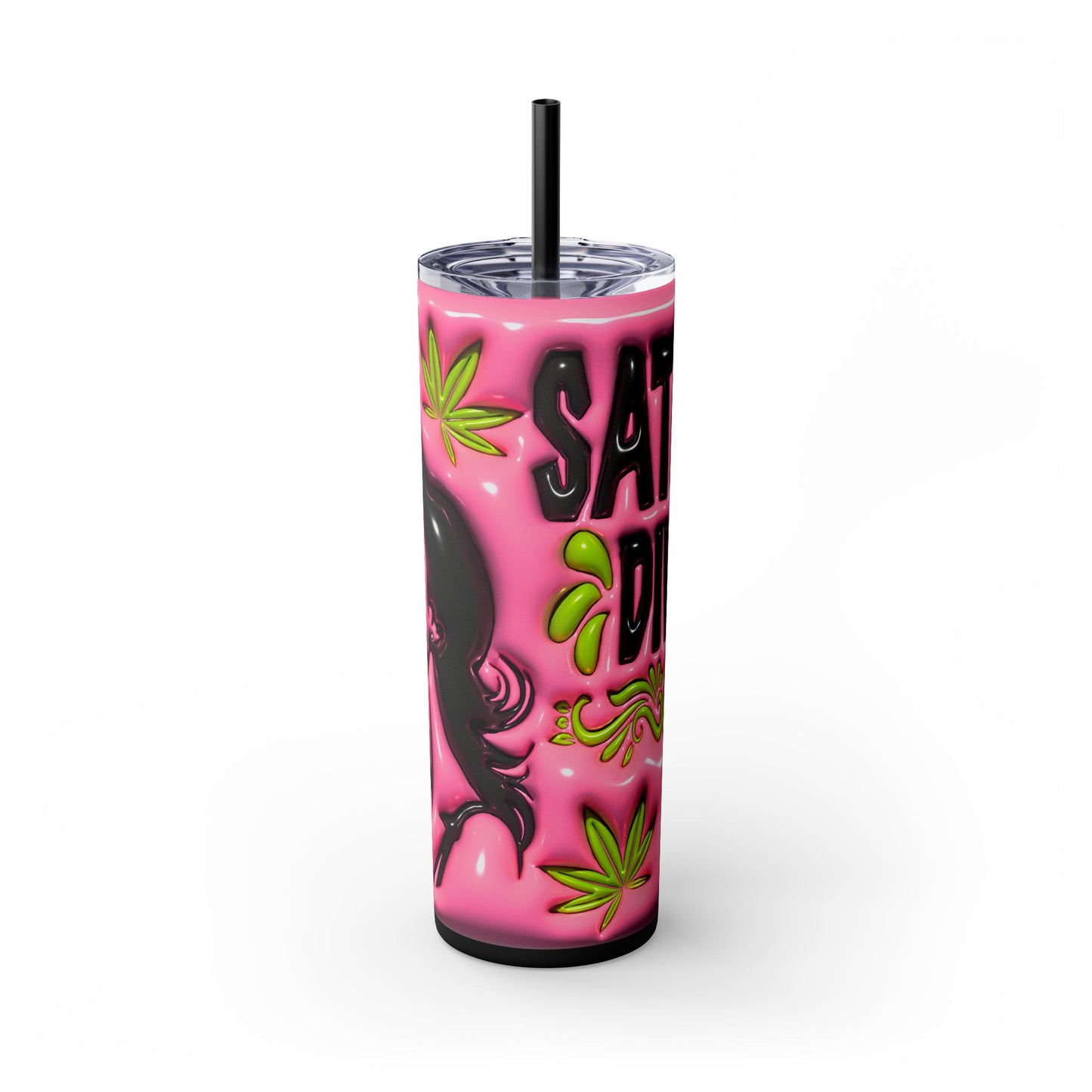 Sativa Diva Skinny Tumbler with Straw, 20oz