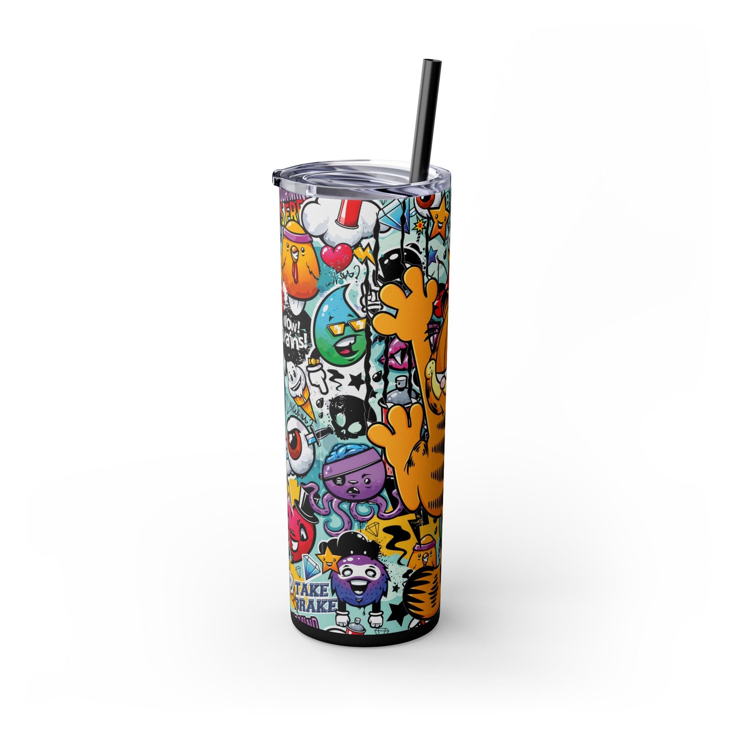 Cartoon Frenzy Tumbler with Straw, 20oz