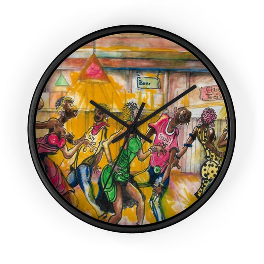Vibrant Dance Wall Clock, Colorful Home Decor, African Art Clock, Unique Gift for Dance Lovers, Modern Wall Art