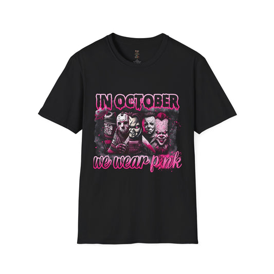 In October We Wear Pink Horror Dudes Style T-Shirt