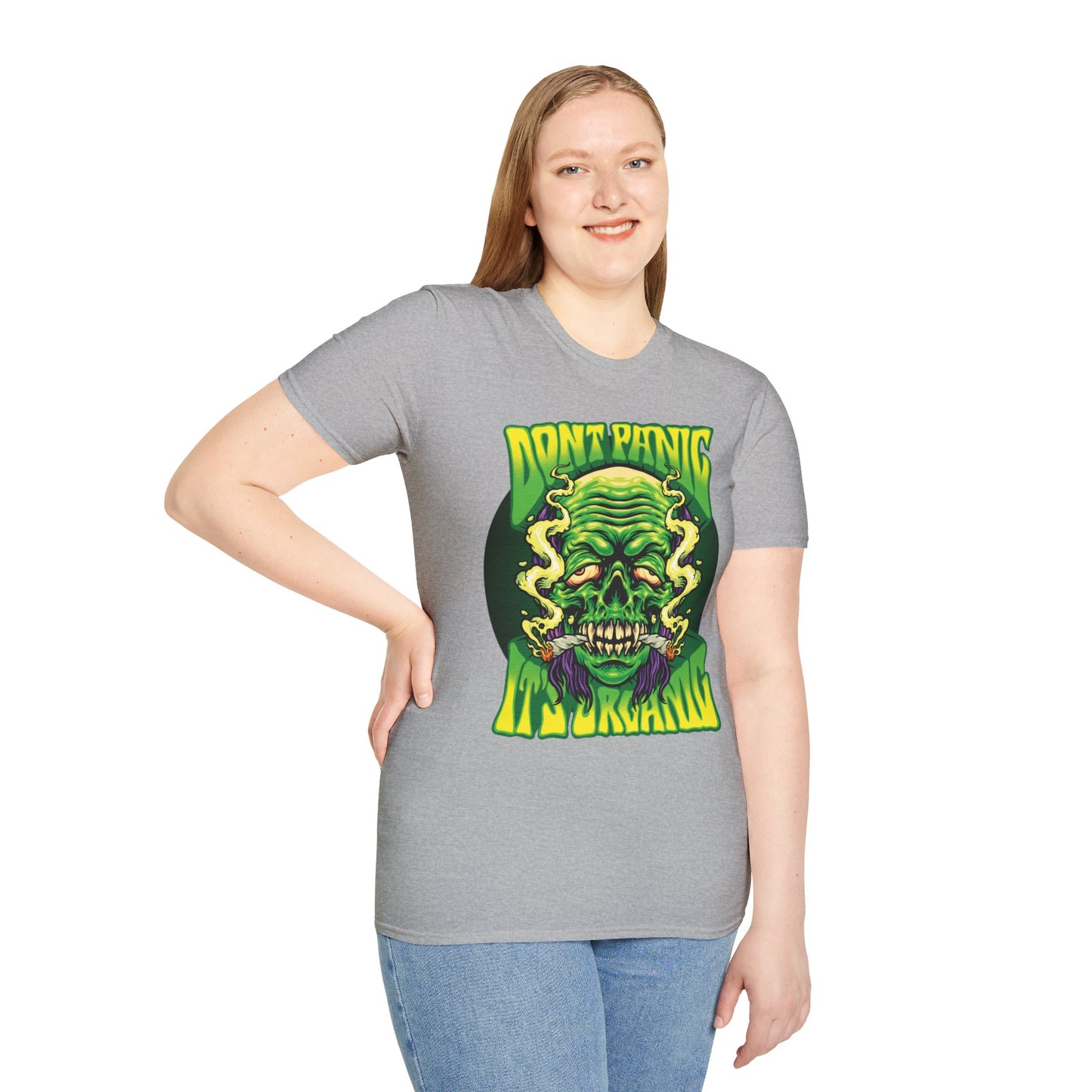 Don't Panic it's Organic Unisex Softstyle T-Shirt