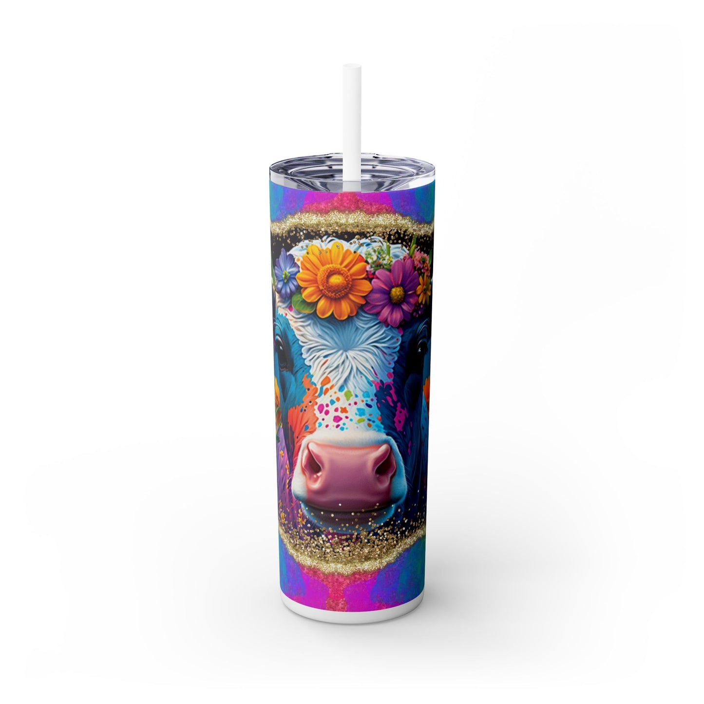 Flower Child Heffer Tumbler with Straw, 20oz