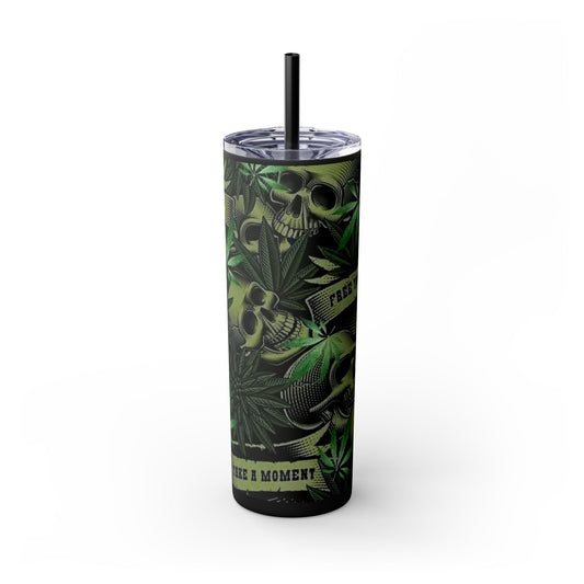 Inspirational Skulls Skinny Tumbler with Straw, 20oz