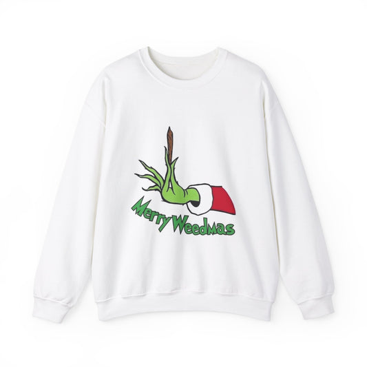 Merry Weedmas Grinch Unisex Heavy Blend™ Crewneck Sweatshirt