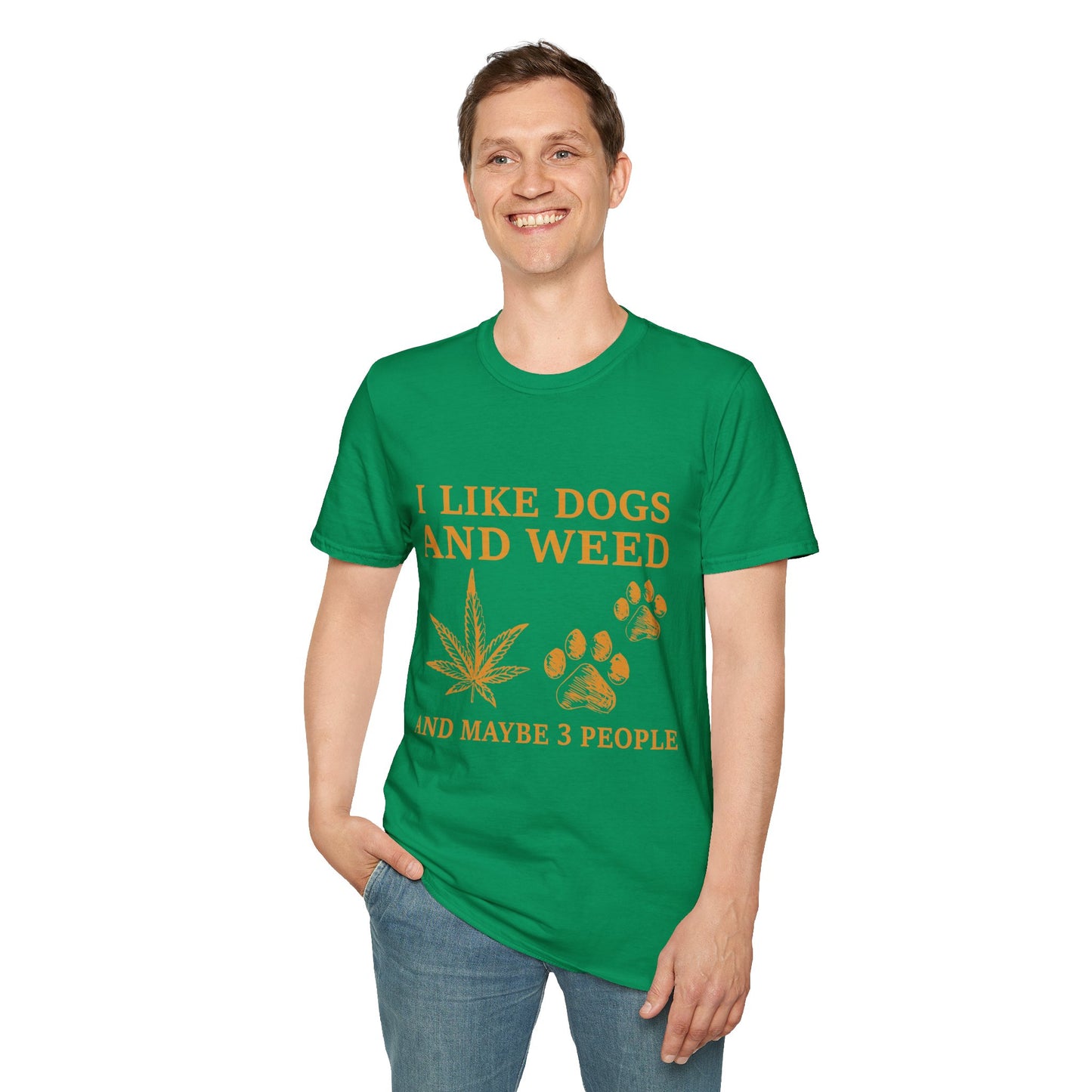 I Like Dogs and Weed Unisex Softstyle T-Shirt