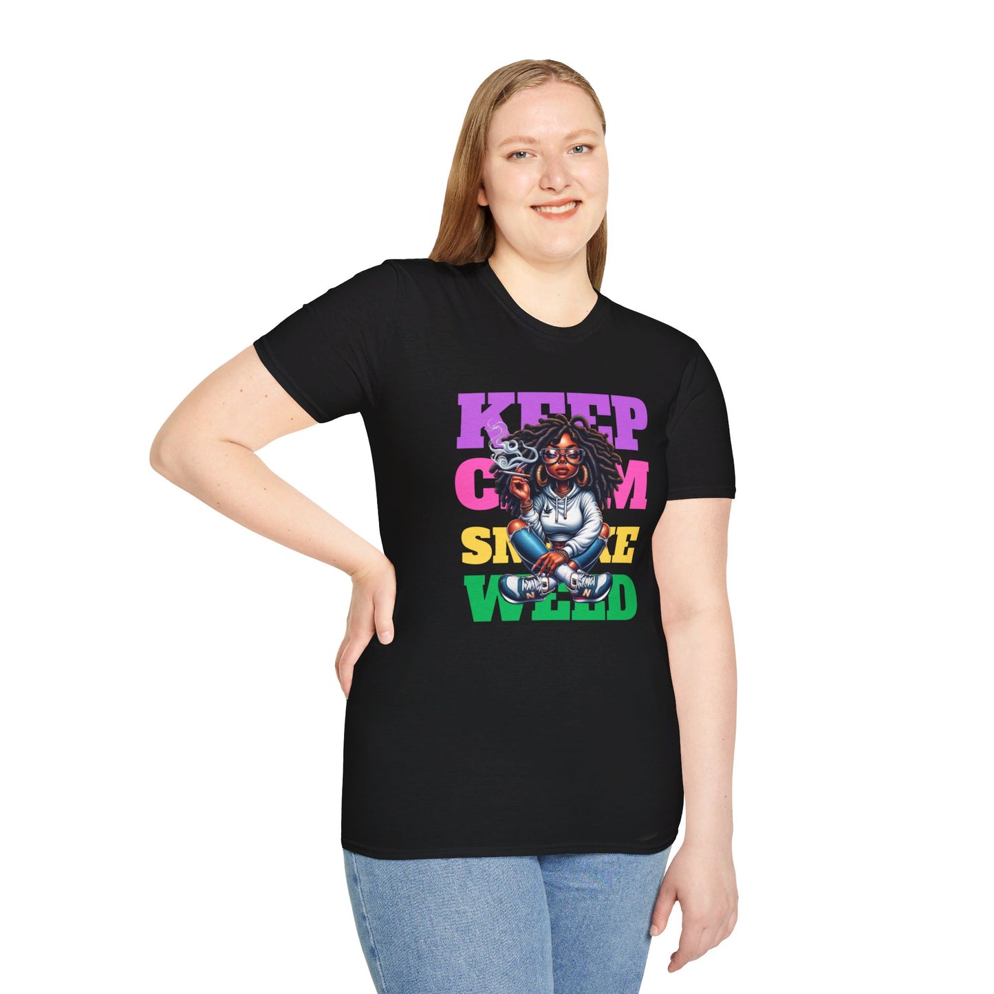 Keep Clam Smoke Weed Softstyle T-Shirt