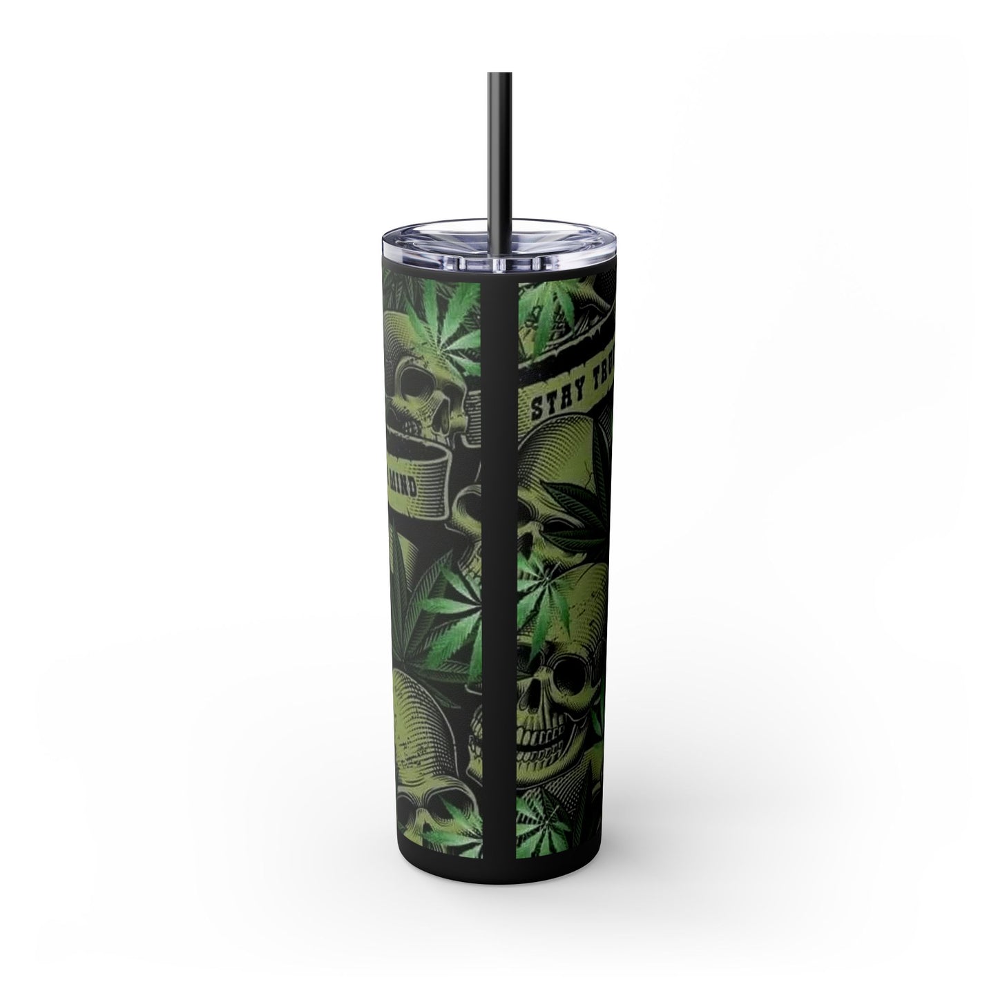 Inspirational Skulls Skinny Tumbler with Straw, 20oz