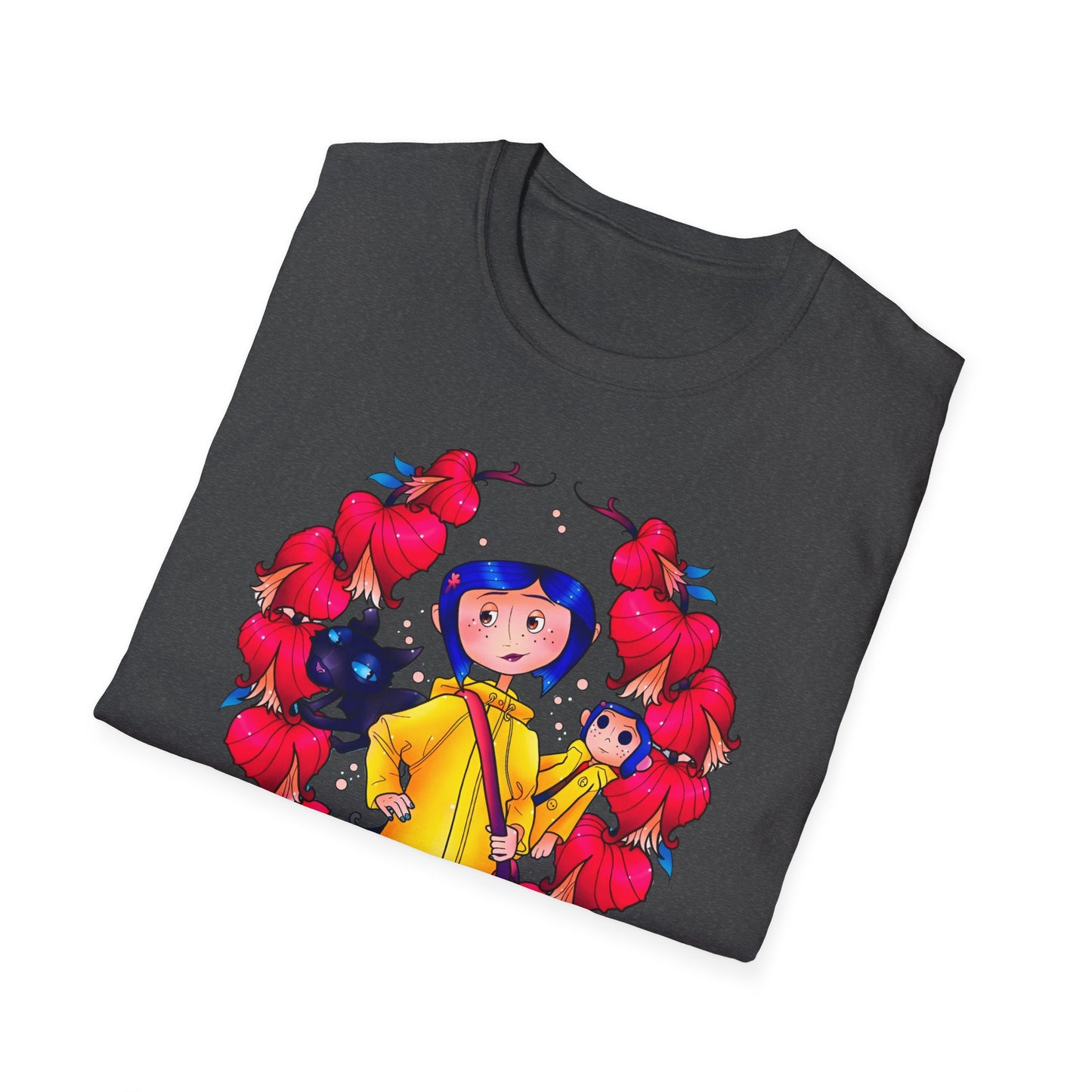 Coraline Yellow Rain Coat Unisex Softstyle T-Shirt