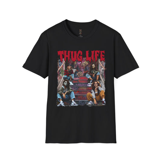 Thug Life Horror Female Stairs Pose Unisex Softstyle T-Shirt