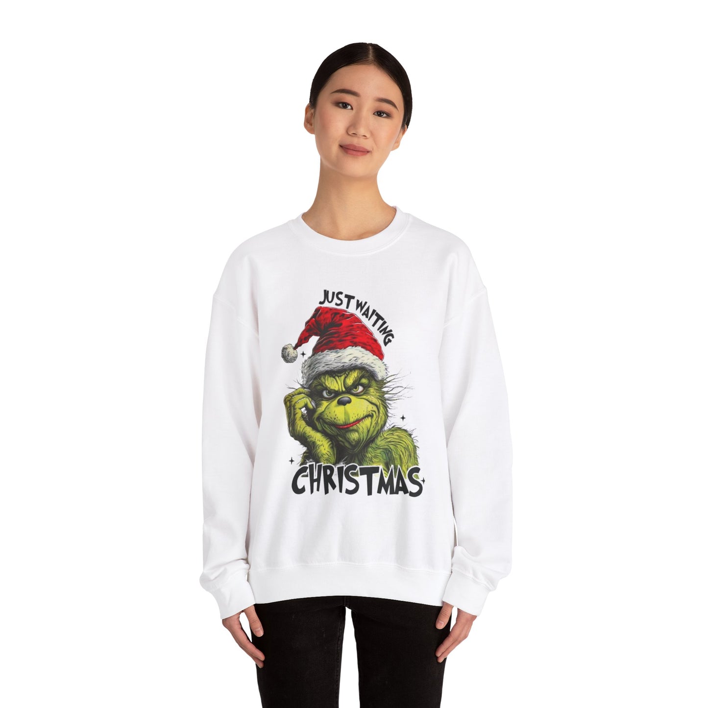 Grinch "Just Waiting on Christmas" Grinch Unisex Heavy Blend™ Crewneck Sweatshirt