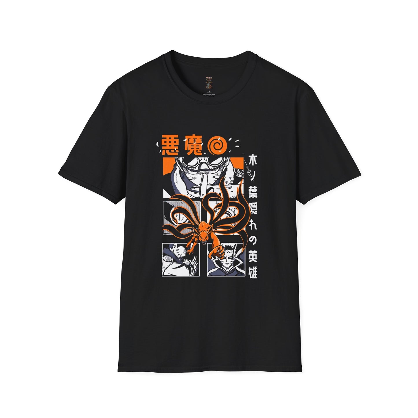 Black and White Naruto Unisex Softstyle T-Shirt