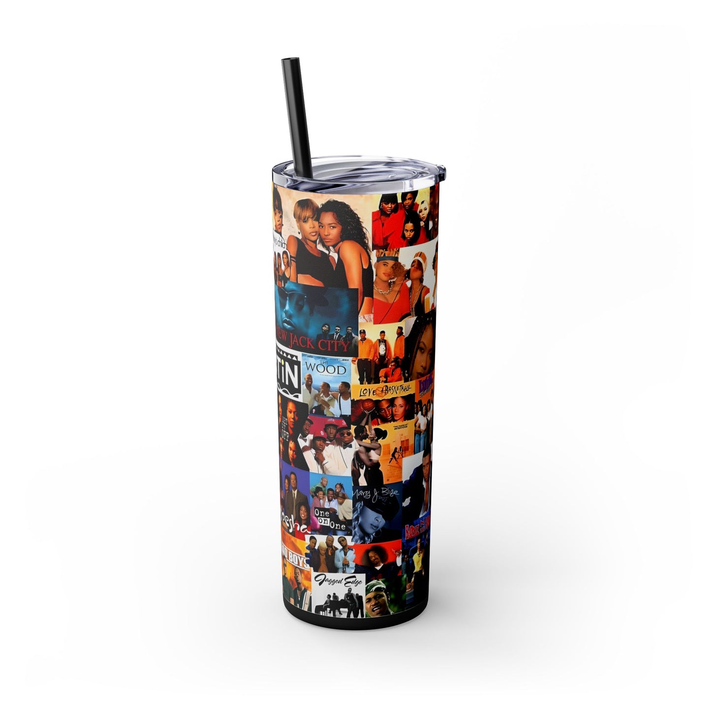 I Love the 90's Black Culture Tumbler with Straw, 20oz