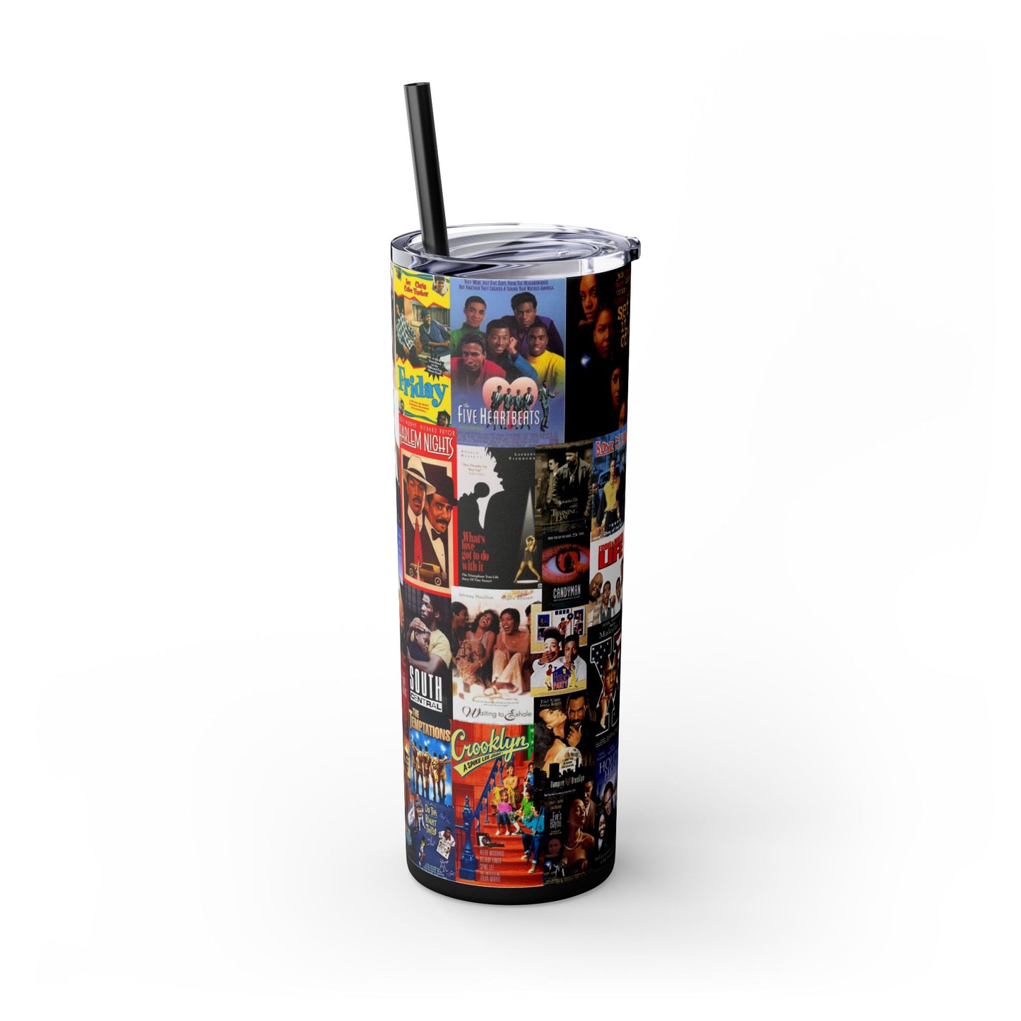 Classic Black Movies Tumbler with Straw, 20oz