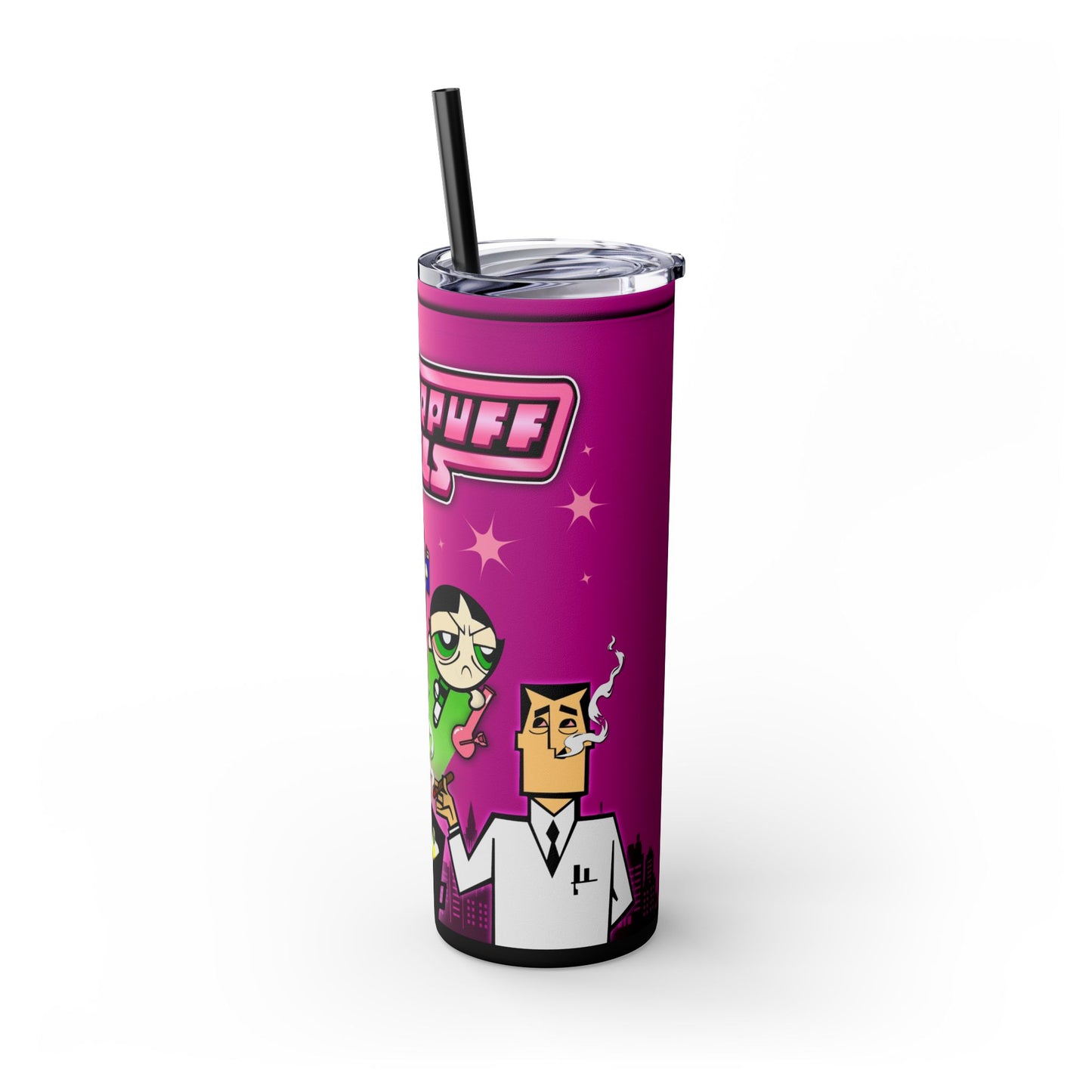 Flowerpuff Girls Tumbler with Straw, 20oz