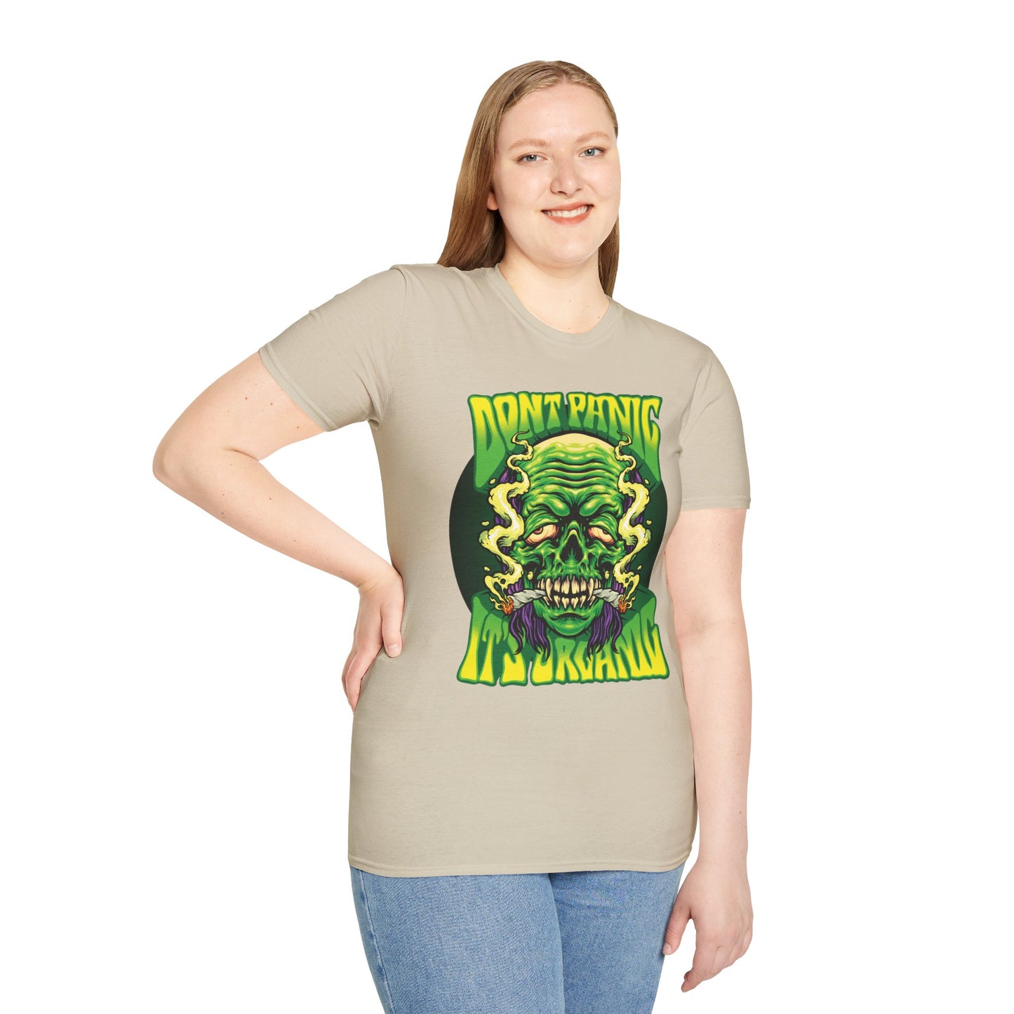 Don't Panic it's Organic Unisex Softstyle T-Shirt