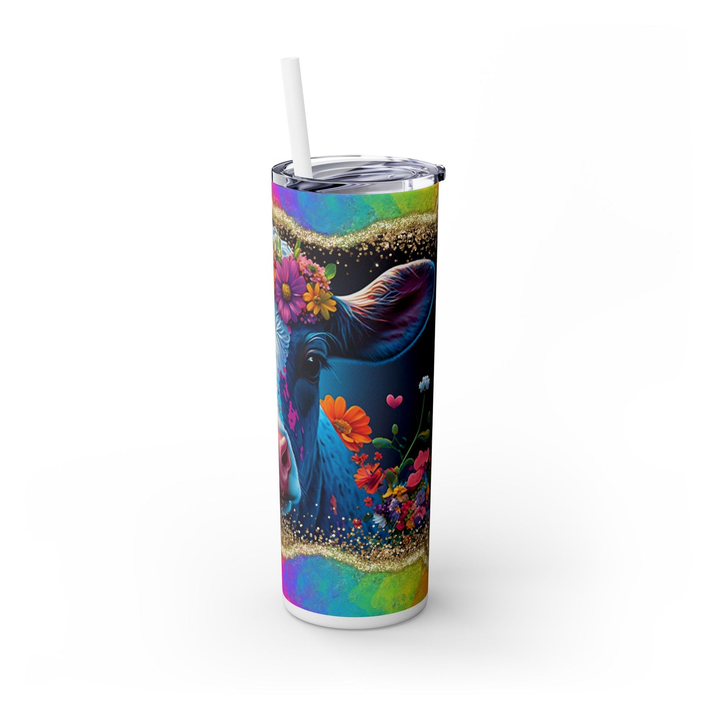 Flower Child Heffer Tumbler with Straw, 20oz