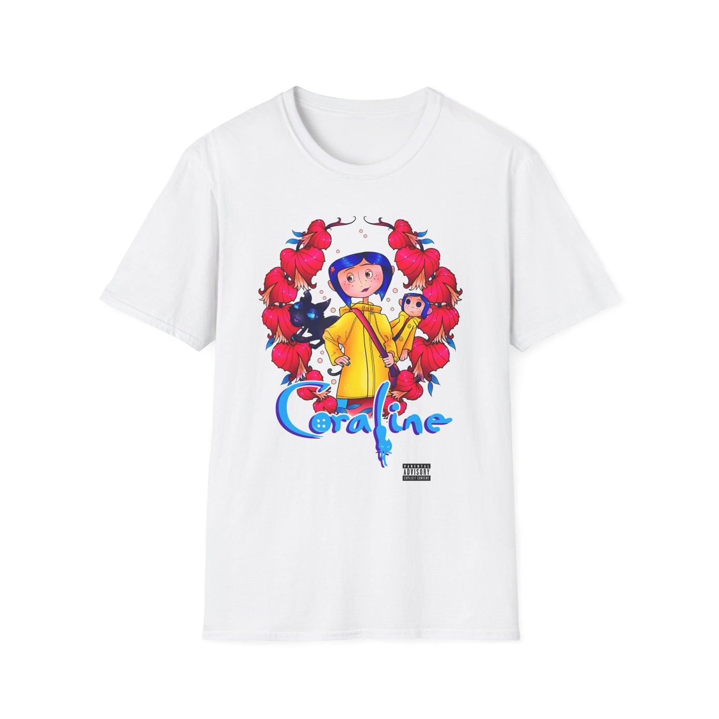 Coraline Yellow Rain Coat Unisex Softstyle T-Shirt